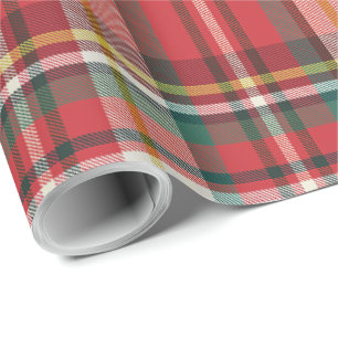 Plaid Rode Check Kerst Feestdagen Rustiek Cadeaupapier