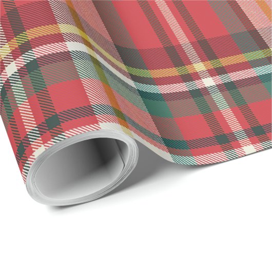 Plaid Rode Check Kerst Feestdagen Rustiek Cadeaupapier (Rol Hoek)