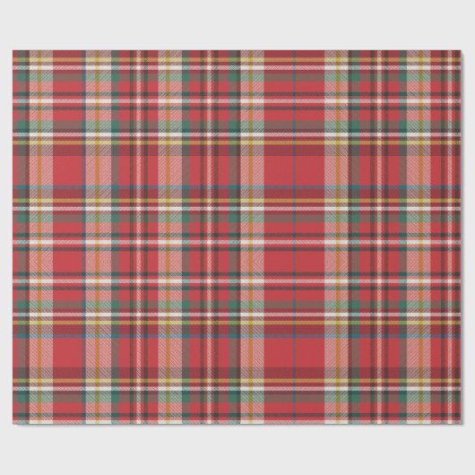Plaid Rode Check Kerst Feestdagen Rustiek Cadeaupapier (Vlak)