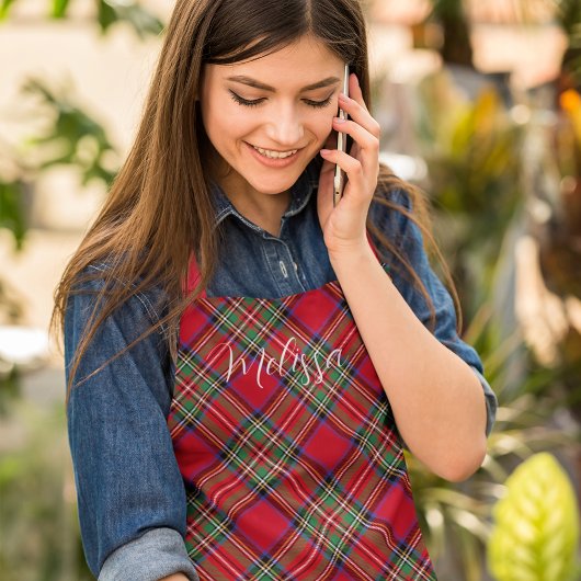 Plaid Rode en Groene Rustieke Clan Stewart Tartan Schort