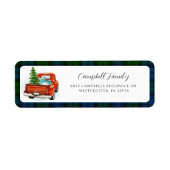 Plaid Rode Vrachtwagen Campbell Tartan Retouradres Etiket (Voorkant)