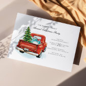 Plaid Rode Vrachtwagen Kerst Party Uitnodiging