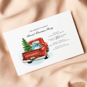Plaid Rode Vrachtwagen Kerst Party Uitnodiging