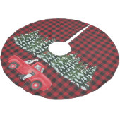 Plaid Rode Zwarte  Truck Boerderij Honden Kerstboom Rok (Gekanteld)