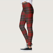 Plaid Rood Blauw Schotse Tartan Vrouwen Winter Leggings (Links)