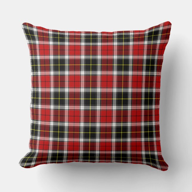 Plaid rood bruin controleert patroon-52626 kussen (Voorkant)