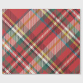 Plaid Rood Geruite Kerst Feestdagen Rustiek Cadeaupapier (Vlak)