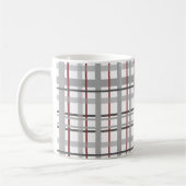 Plaid Rood Grijs Zilver Monogram Koffiemok (Links)