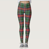 Plaid Rood Groen Controleer Patroon Tartan Leggings (Voorkant)