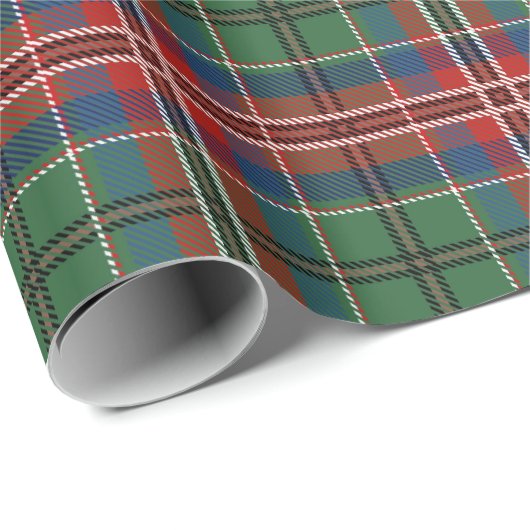 Plaid Rood Groen Elegant Rustiek Klassiek Tartan Cadeaupapier (Rol Hoek)