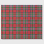 Plaid Rood Groen Elegant Tartan Cadeaupapier (Vlak)