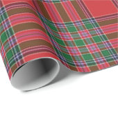 Plaid Rood Groen Elegant Tartan Cadeaupapier (Rol Hoek)