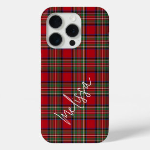 Plaid Rood Groen Klassiek Rustiek Stewart Tartan iPhone 15 Pro Case