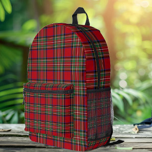 Plaid Rood Groen Rustiek Classic Stewart Tartan Bedrukte Rugzak