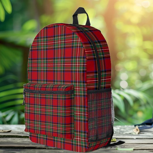 Plaid Rood Groen Rustiek Classic Stewart Tartan Bedrukte Rugzak