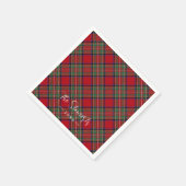 Plaid Rood Groen Rustiek Classic Stewart Tartan Servet (Hoek)