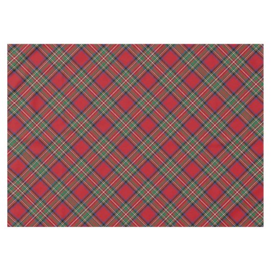 Plaid Rood Groen Rustieke Clan Stewart Tartan Tafelkleed (Voorkant (Horizontaal))