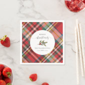 Plaid Rood Rustiek Merry Christmas Boerderij Papie Servet (Insitu)