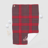 Plaid Rood Traditioneel Tartan Modern Collectie Golfhanddoek (Insitu)