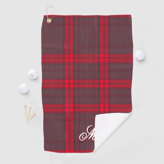 Plaid Rood Traditioneel Tartan Modern Collectie Golfhanddoek (Insitu)