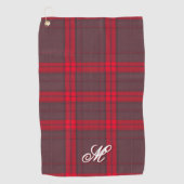 Plaid Rood Traditioneel Tartan Modern Collectie Golfhanddoek (Voorkant)