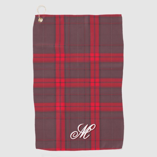 Plaid Rood Traditioneel Tartan Modern Collectie Golfhanddoek (Voorkant)
