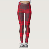 Plaid Rood Traditioneel Tartan Modern Collectie Leggings (Voorkant)