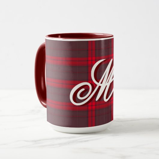 Plaid Rood Traditioneel Tartan Modern Collectie Mok (Voorkant links)