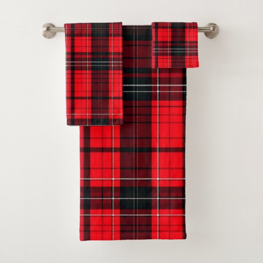 Plaid Rood Traditioneel Tartan Populair Collectie Bad Handdoek (Insitu)