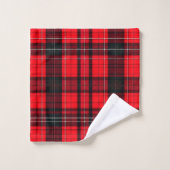 Plaid Rood Traditioneel Tartan Populair Collectie Bad Handdoek (Wasdoekje)