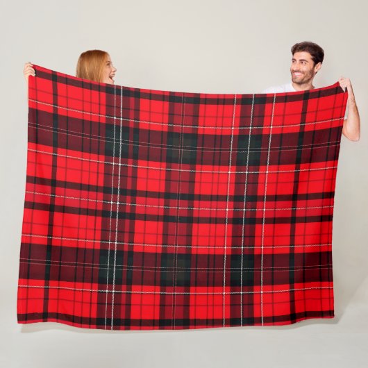 Plaid Rood Traditioneel Tartan Populair Collectie Fleece Deken (In situ)