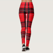Plaid Rood Traditioneel Tartan Populair Collectie Leggings (Achterkant)