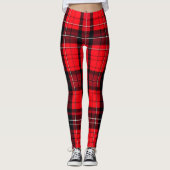 Plaid Rood Traditioneel Tartan Populair Collectie Leggings (Voorkant)