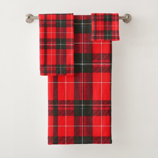 Plaid Rood Traditioneel Tartan Trendy Collectie Bad Handdoek (Insitu)