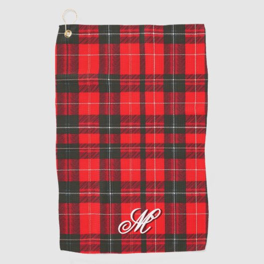 Plaid Rood Traditioneel Tartan Trendy Collectie Golfhanddoek (Voorkant)