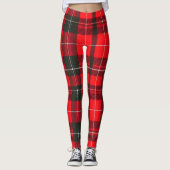 Plaid Rood Traditioneel Tartan Trendy Collectie Leggings (Voorkant)