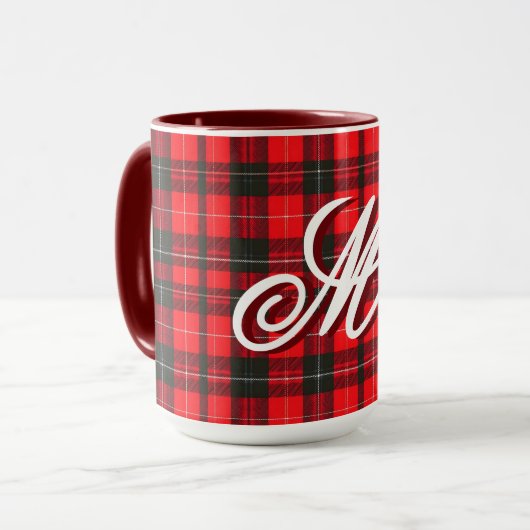 Plaid Rood Traditioneel Tartan Trendy Collectie Mok (Voorkant links)