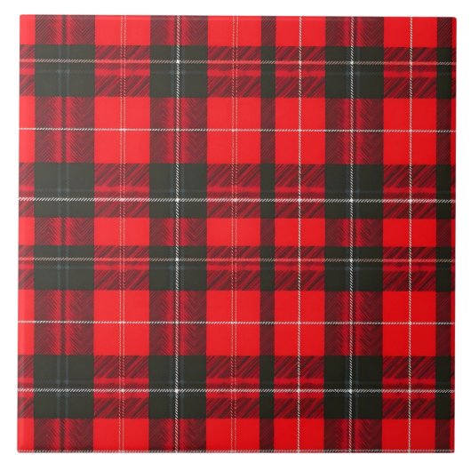 Plaid Rood Traditioneel Tartan Trendy Collectie Tegeltje (Voorkant)