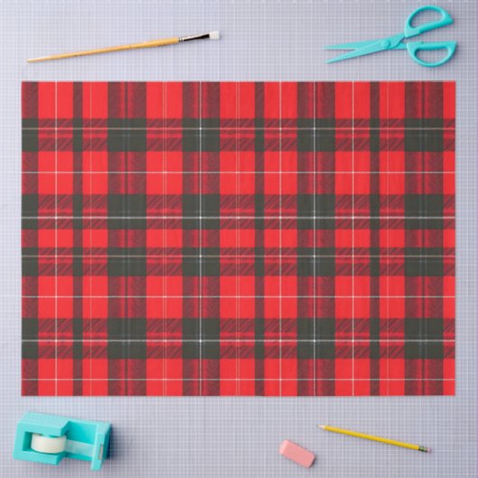 Plaid Rood Traditioneel Tartan Trendy Collectie Tissuepapier (Craft)