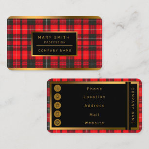 Plaid Rood Traditioneel Tartan Trendy Collectie Visitekaartje