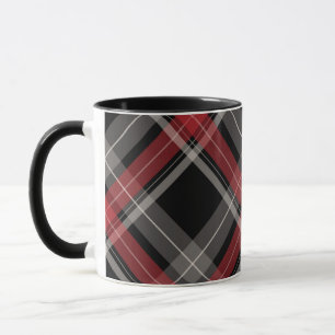 PLAID rood zwart Mok