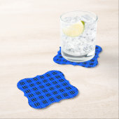 Plaid Royal Blauw Zwart Controles Patroon-57686 Kartonnen Onderzetters (Insitu)