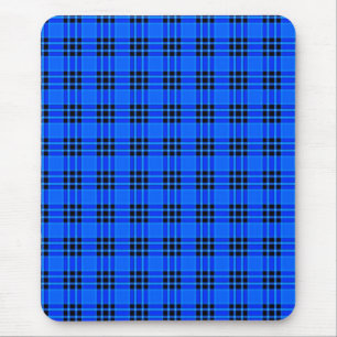 Plaid Royal Blauw Zwart Controles Patroon-57686 Muismat
