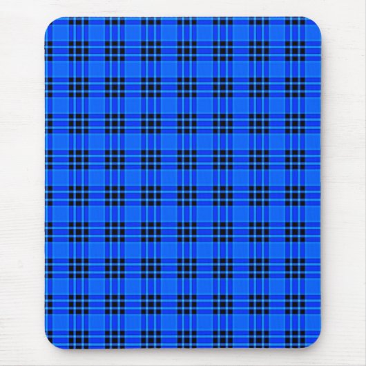 Plaid Royal Blauw Zwart Controles Patroon-57686 Muismat (Voorkant)