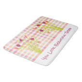 Plaid roze en koraal badmat (Gekanteld)