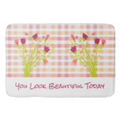 Plaid roze en koraal badmat (Voorkant)