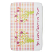 Plaid roze en koraal badmat (Voorkant Verticaal)