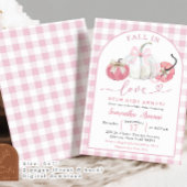 Plaid Roze Preppy Pumpkin Herfst in Liefde Baby sh Kaart