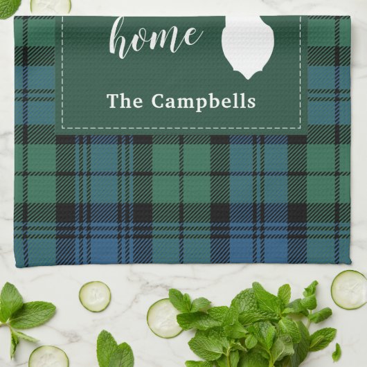 Plaid Rusical Custom Clan Campbell Tartan Theedoek (Gevouwen)