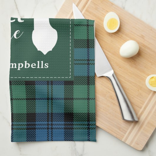 Plaid Rusical Custom Clan Campbell Tartan Theedoek (Quarter Fold)